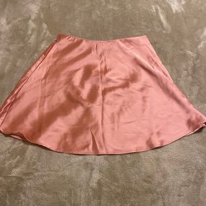 Cute Rose Pink Flimsy Satin Mini Skirt